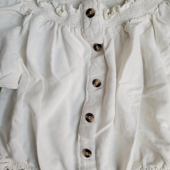 H&M White Off Shoulder Top size 8 - Picture 2 of 3